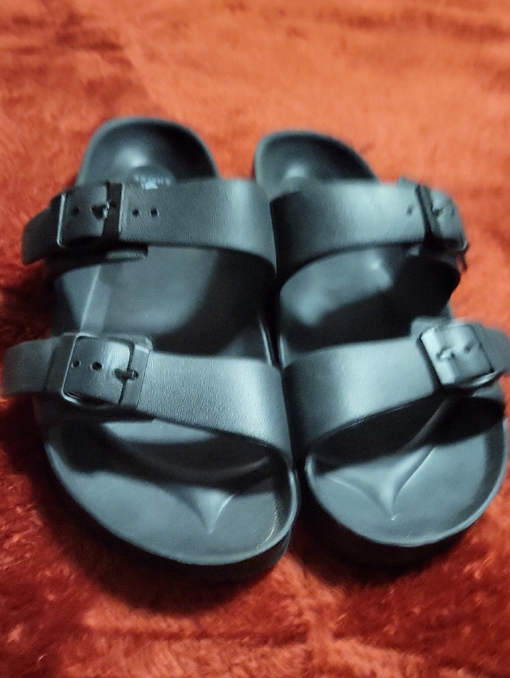 Black Double Strap Buckle Sandals - Classic Comfort